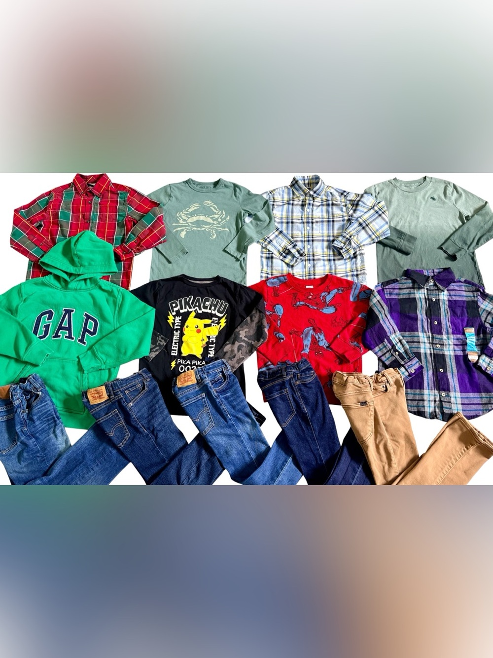 BOYS SIZE 7 JANIE & JACK, GYMBOREE, LEVIS & ABERCROMBIE CLOTHING BUNDLE!